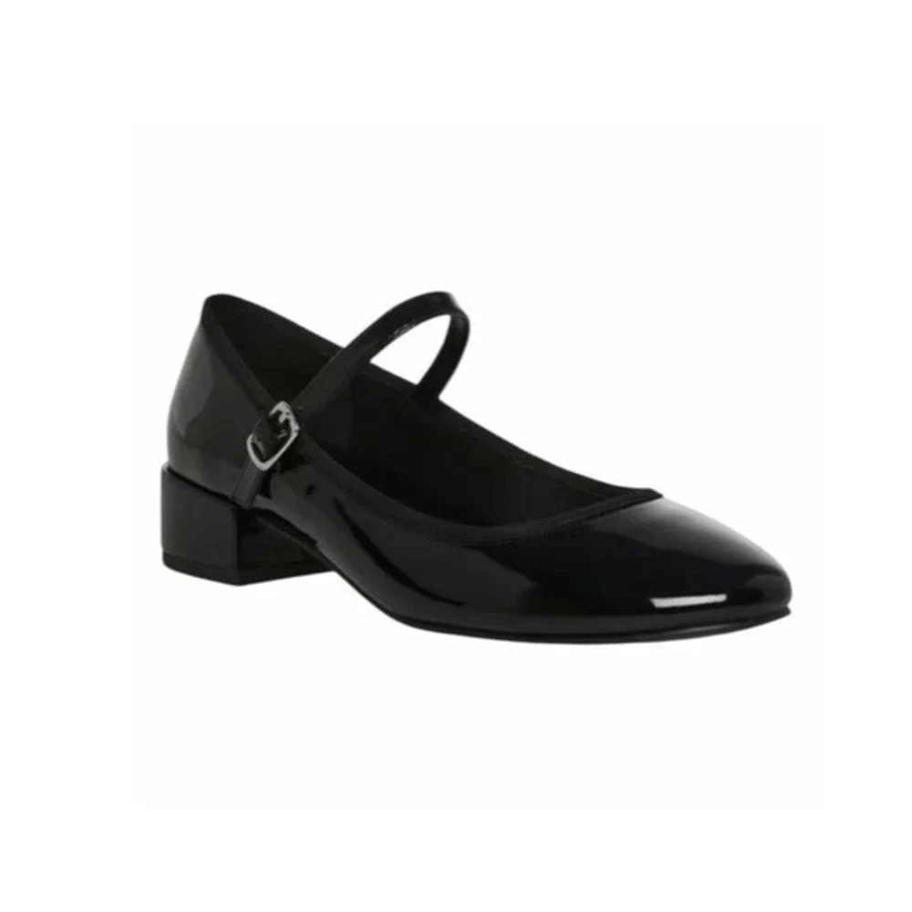 Madden Girl Tutuu Black Patent Leather Low‎ Block Heel Girls 5